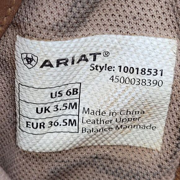 Ariat Leather Cowboy Boots 6B Round Up Outfitter Teal Brown Square Toe Rodeo - Picture 3 of 11